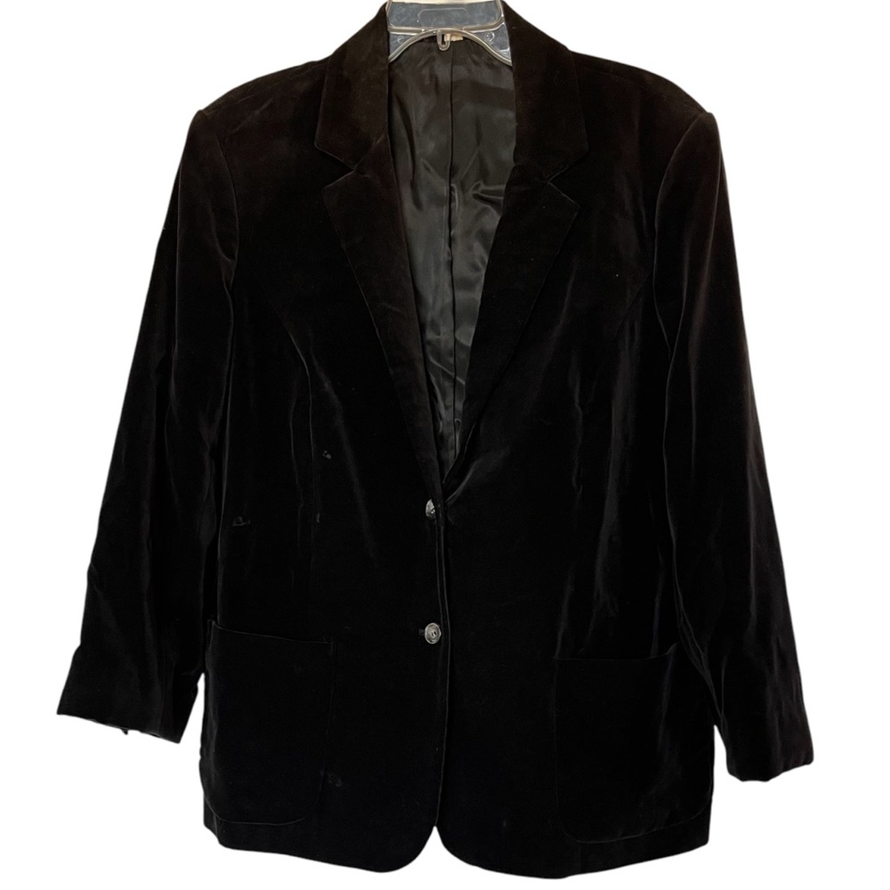 Vintage 80s Sears & Roebuck Black Velvet Blazer